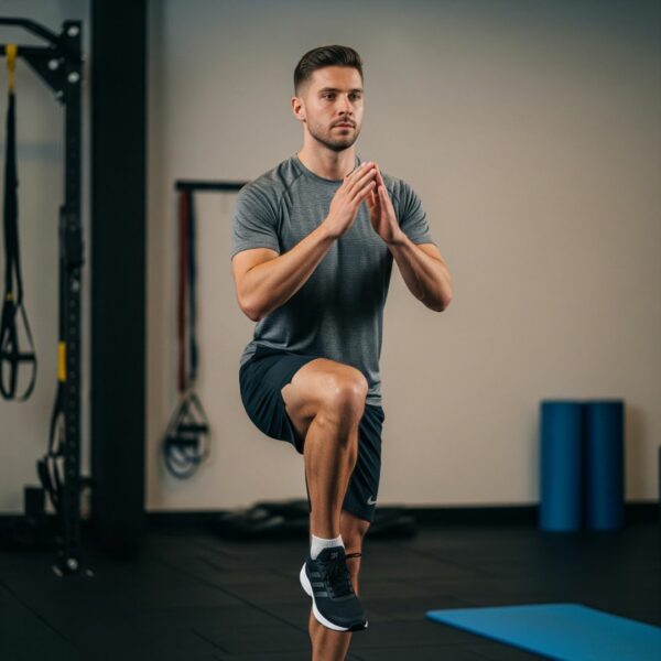 Person performing controlled knee movements
